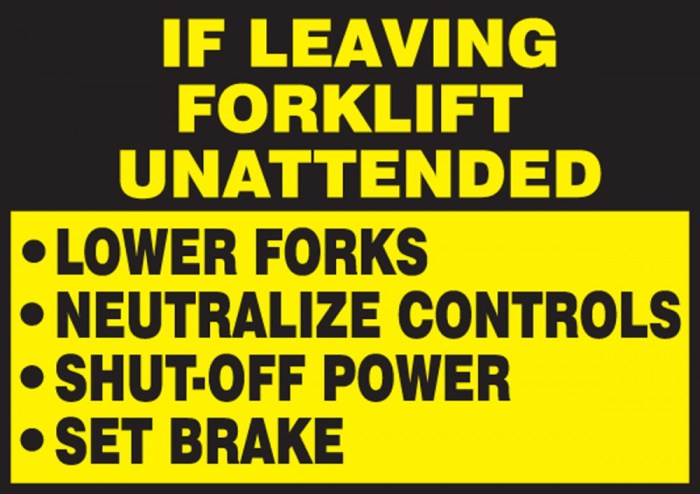 When is a forklift considered unattended