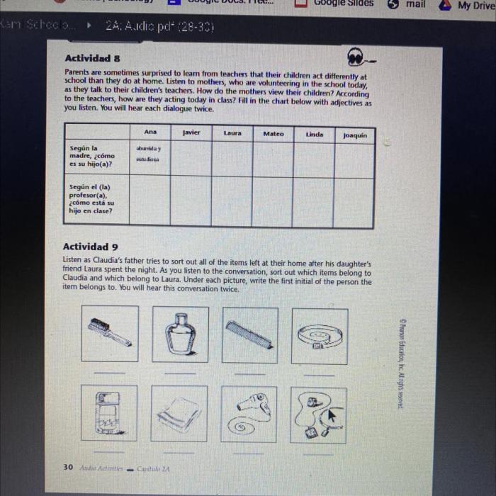 Realidades 2 capitulo 7a 8 crossword answers